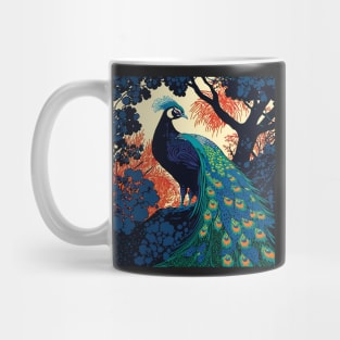 Peacock with beautiful feathers Mug